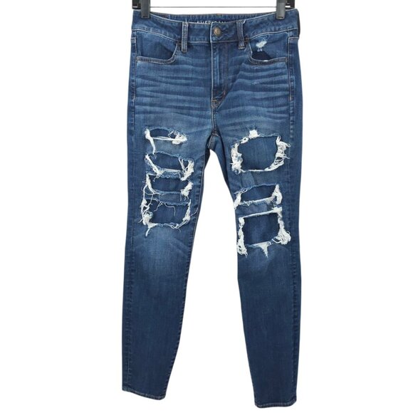 American Eagle 360 Next Level Stretch Hi Rise Jegging Womens 8 Denim Jeans - Picture 1 of 15